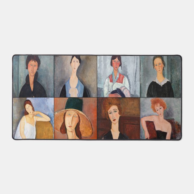 Amedeo Modigliani - Meisterwerke - Collage Schreibtischunterlage (Vorderseite)