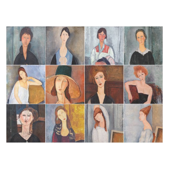 Amedeo Modigliani - Meisterwerke - Collage Tischdecke (Vorderseite (Horizontal))