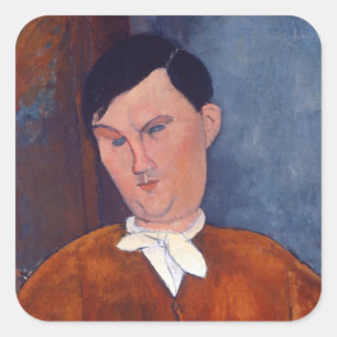 Amedeo Modigliani - Monsieur Deleu Quadratischer Aufkleber