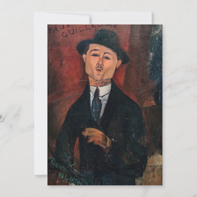 Amedeo Modigliani - Paul Guillaume, Novo Pilota Dankeskarte (Vorderseite)
