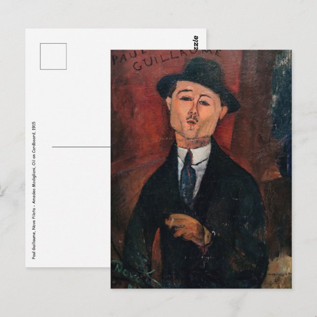 Amedeo Modigliani - Paul Guillaume, Novo Pilota Postkarte (Vorne/Hinten)