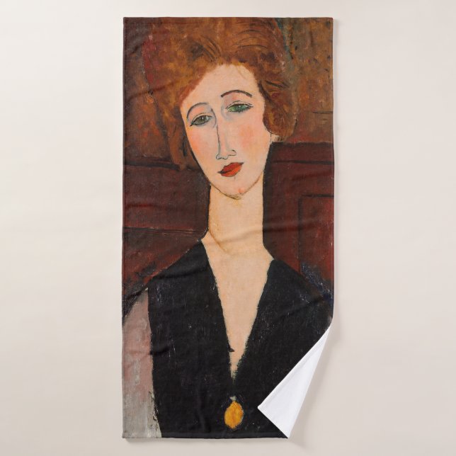 Amedeo Modigliani - Portrait einer Frau Badhandtuch Set (Badehandtuch)