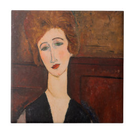 Amedeo Modigliani - Portrait einer Frau Fliese