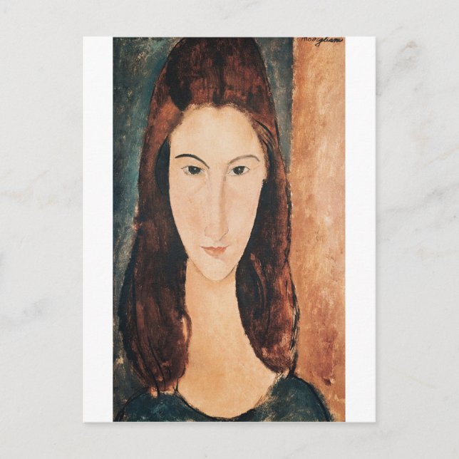 Amedeo Modigliani - Portrait eines jungen Mädchens Postkarte (Vorderseite)
