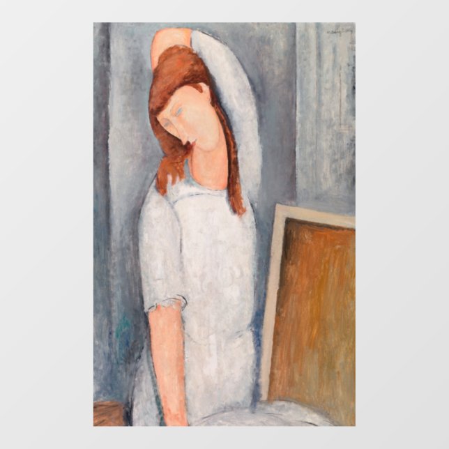 Amedeo Modigliani - Portrait Jeanne Hebuterne #1 Fensteraufkleber (Blatt)