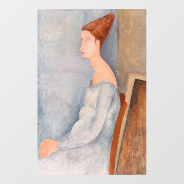 Amedeo Modigliani - Portrait Jeanne Hebuterne #3 Fensteraufkleber (Blatt)