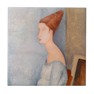 Amedeo Modigliani - Portrait Jeanne Hebuterne #3 Fliese