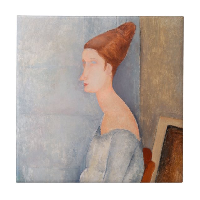Amedeo Modigliani - Portrait Jeanne Hebuterne #3 Fliese (Vorderseite)