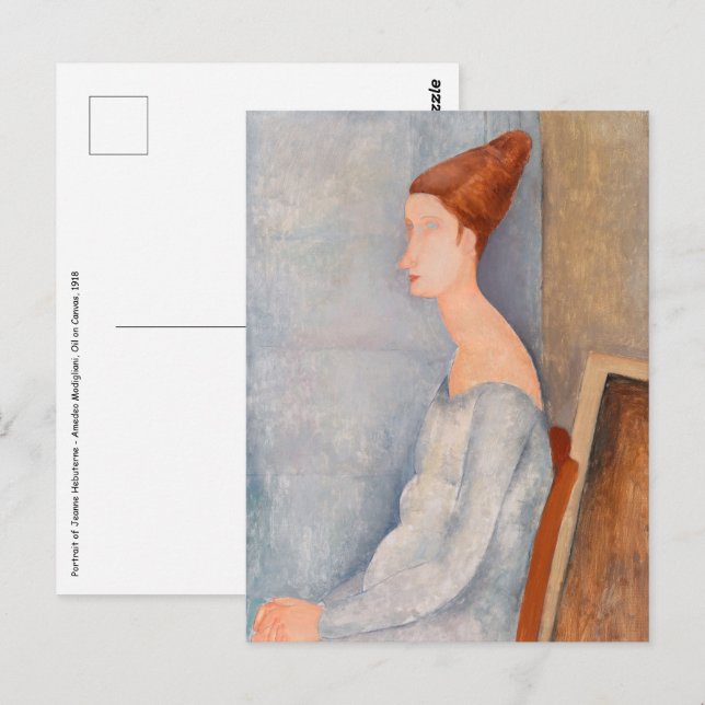 Amedeo Modigliani - Portrait Jeanne Hebuterne #3 Postkarte (Vorne/Hinten)