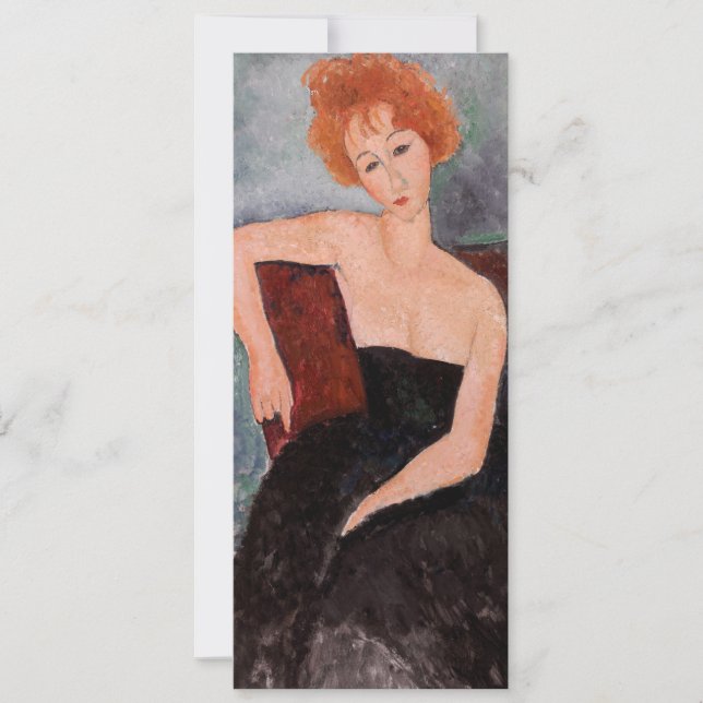 Amedeo Modigliani - Rothaarige Girl Abend Dress Einladung (Vorderseite)