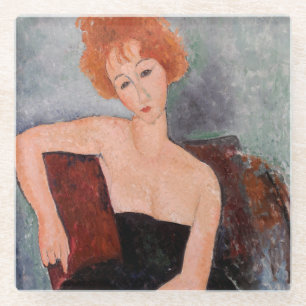 Amedeo Modigliani - Rothaarige Girl Abend Dress Glasuntersetzer
