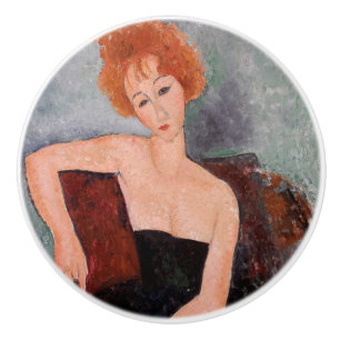 Amedeo Modigliani - Rothaarige Girl Abend Dress Keramikknauf