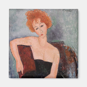 Amedeo Modigliani - Rothaarige Girl Abend Dress Magnet