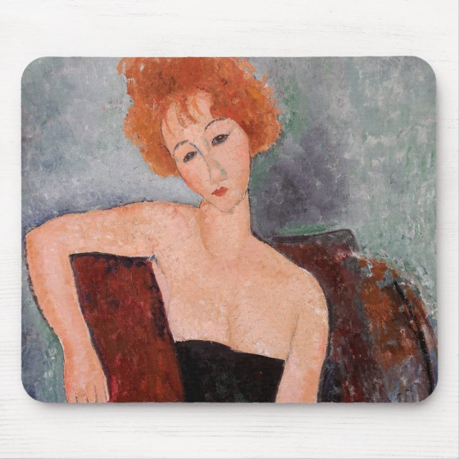Amedeo Modigliani - Rothaarige Girl Abend Dress Mousepad (Vorne)