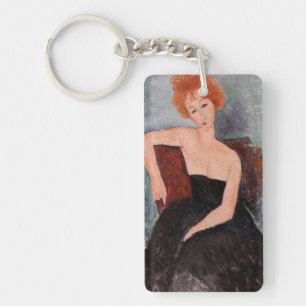 Amedeo Modigliani - Rothaarige Girl Abend Dress Schlüsselanhänger