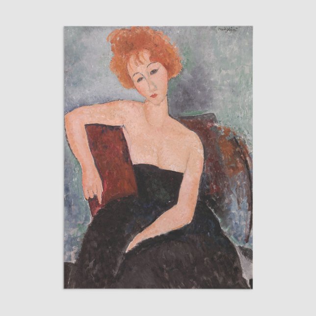 Amedeo Modigliani - Rothaarige Girl Abend Dress Seidenpapier (Von Creator hochgeladen)