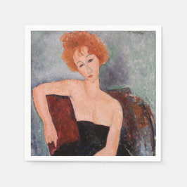 Amedeo Modigliani - Rothaarige Girl Abend Dress Serviette