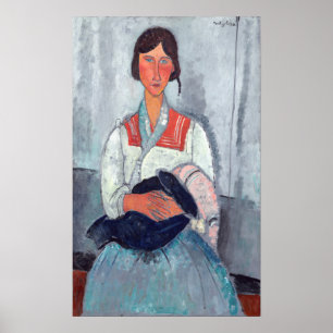 Amedeo Modigliani - Sinti und Roma Woman mit Baby Poster