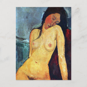 Amedeo Modigliani - Sitzgelegene Weibchen Postkarte