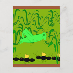 Ameise und Grasshopper Postkarte