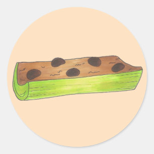 Ameisen auf einem Log Celery Peanut Butter Raisins Runder Aufkleber