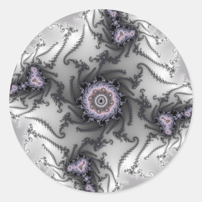 Ameisen - Fraktal Runder Aufkleber (Vorderseite)