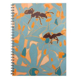 Ameisen mit blauen Blumen Australische Flora Notizblock
