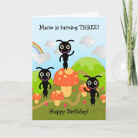 Ameisen schwingen glücklich zum Geburtstag