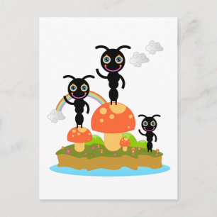 Ameisen und Pilze Postkarte