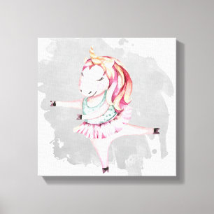 Amelia das Ballerina-Einhorn Wrapped Canvas Print Leinwanddruck
