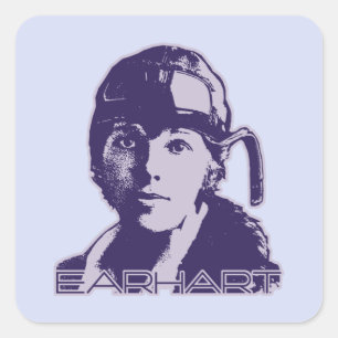 Amelia Earhart - 2 Quadratischer Aufkleber