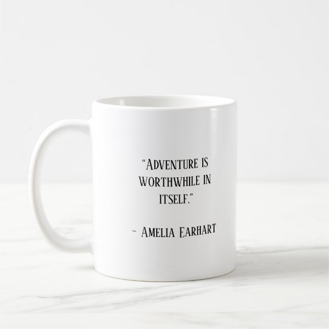 Amelia Earhart berühmtes Reiseziffer Kaffeetasse (Links)