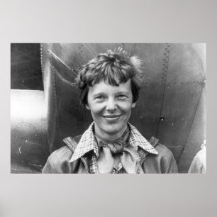 Amelia Earhart Fotograf und ihre Lockheed Electra Poster