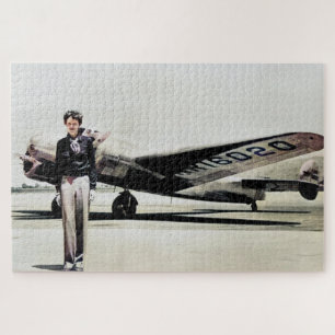 Amelia Earhart Lockheed Electra C 1937 kolorisiert Puzzle