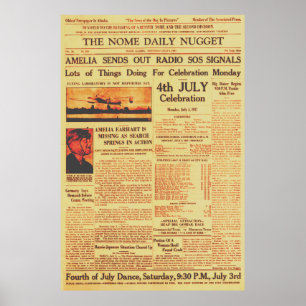 Amelia Earhart sendet Funksos September 1937 Poster