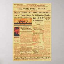 Amelia Earhart sendet Radio Sos Sepia 1937 aus Poster