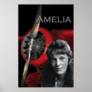 Amelia Earhart und ihr Lockheed Electra Poster