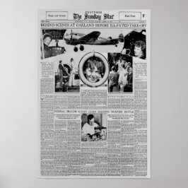 Amelia Earhart vor dem Weltflug 1937 Poster