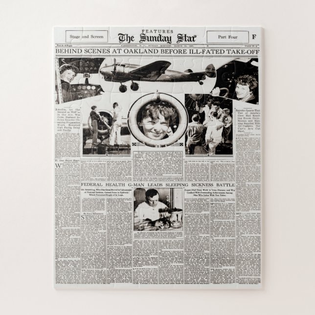 Amelia Earhart vor Ill Fate Flight März 1937 Puzzle (Vertikal)