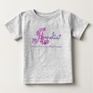 Amelia girls name Eine Monogramm Baby T-shirt
