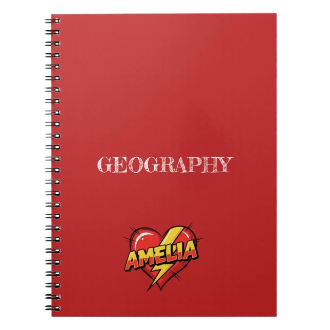 Amelia Herz Rot Notizblock (Vorderseite)