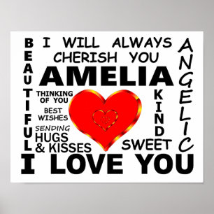 Amelia I Liebe You Poster