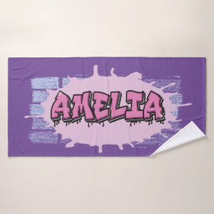 Amelia Ihr Name Graffiti Bath Beach Handtuch Badehandtuch