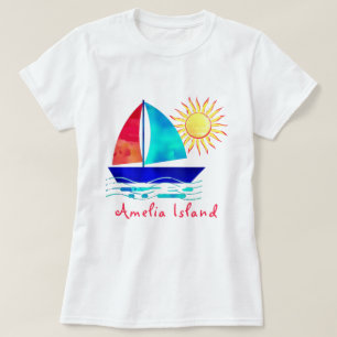 Amelia Insel Florida Urlaub Wassersportler T-Shirt