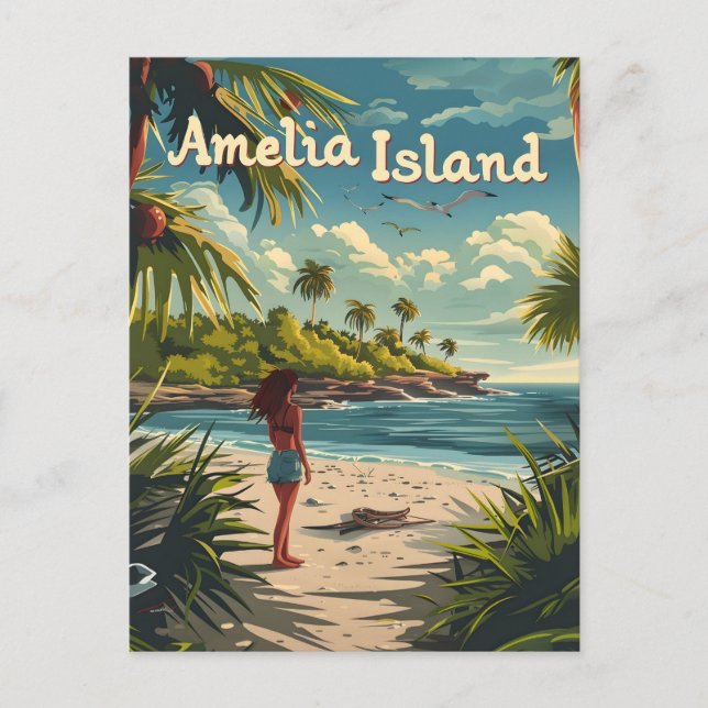 Amelia Island Beach Postkarte (Vorderseite)