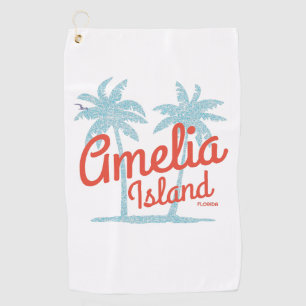 Amelia Island Florida Beach Coral Surf Souvenir Golfhandtuch