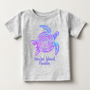 Amelia Island Florida Color Blast Meeresschildkröt Baby T-shirt