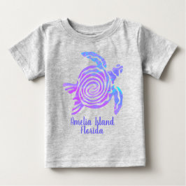 Amelia Island Florida Color Blast Sea Turtle Baby T-shirt