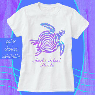 Amelia Island Florida Farbenfrohe Meeresschildkröt T-Shirt