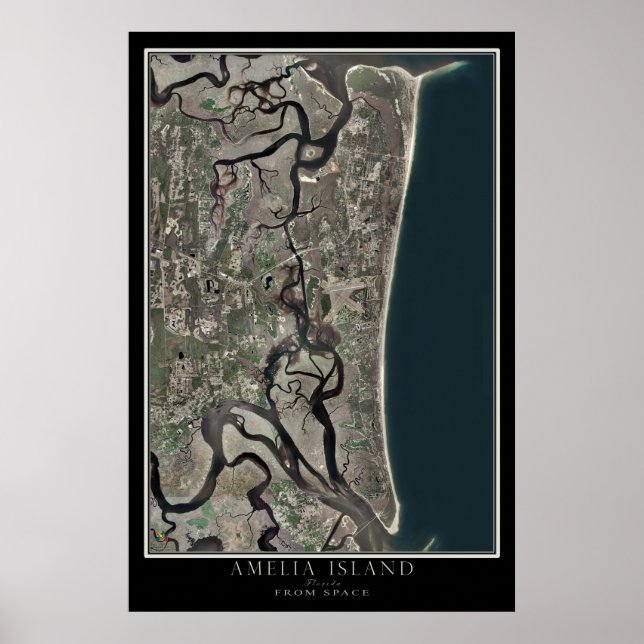 Amelia Island Florida From Space Satellite Map Poster (Vorne)